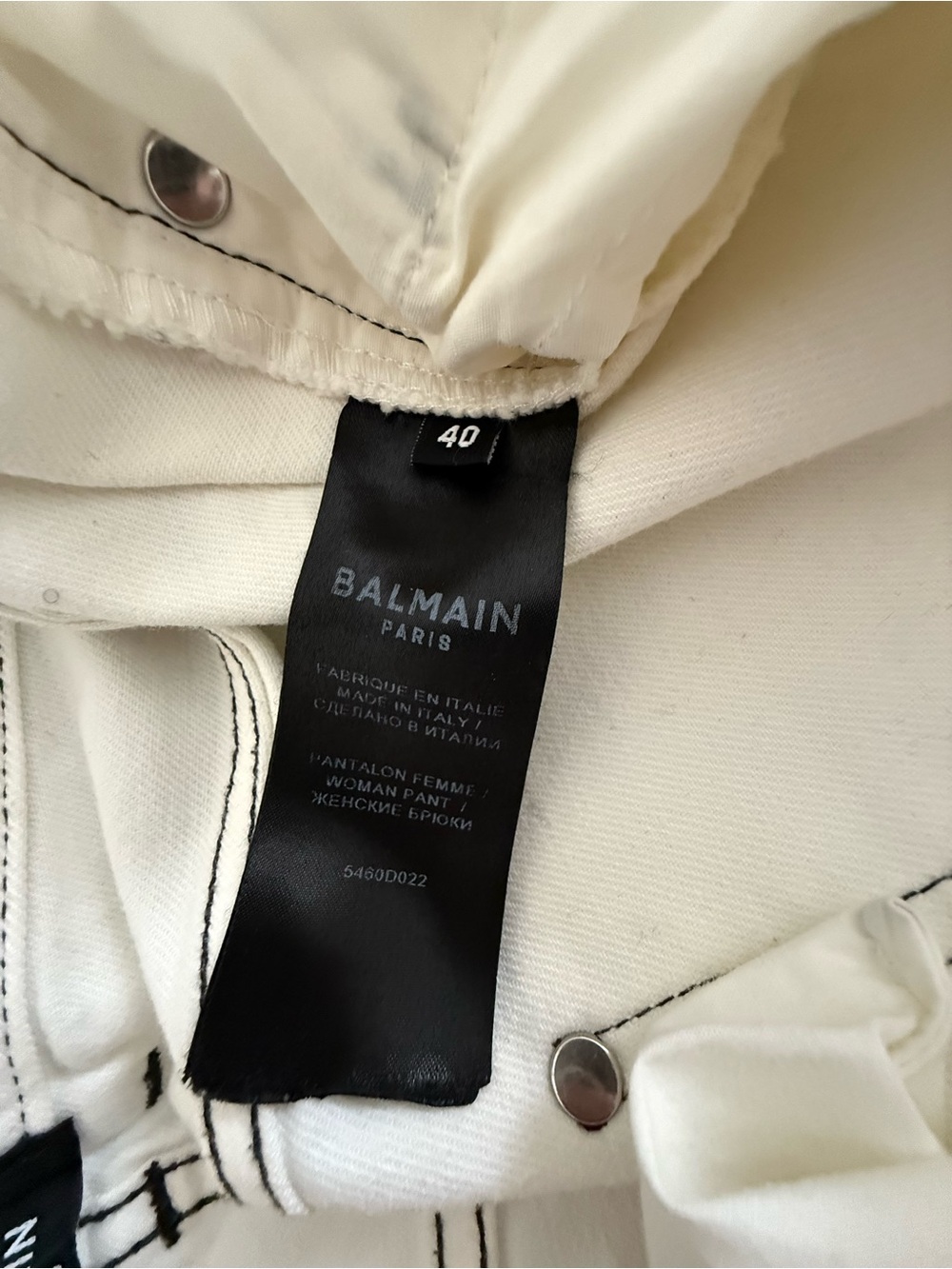 Balmain Women's Skinny Jeans in white! With a black label on a packet! Size 40 - Picture 8 of 10